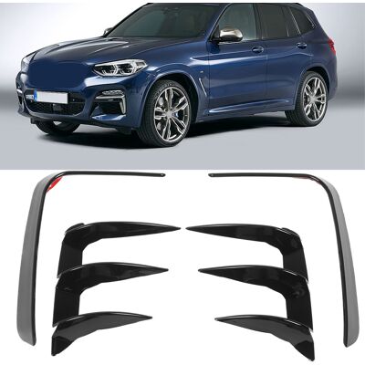 JUTE Vier Glänzend Schwarze Heckstoßstangen-canards Für Bmw X3 G01 Lci M Sport 2022+ (zst-370+zst-468) JUTE Vier Glänzend Schwarze Heckstoßstangen-canards Für Bmw X3 G01 Lci M Sport 2022+ (zst-370+zst-468)