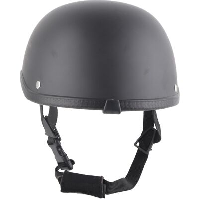 HEAT Flacher Halbgesichts-motorradhelm, Mattschwarze Helmschale, Größe L, Leicht Und Komfortabel HEAT Flacher Halbgesichts-motorradhelm, Mattschwarze Helmschale, Größe L, Leicht Und Komfortabel