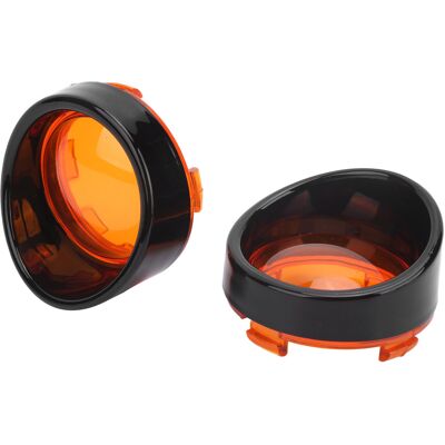 HEAT 2 Motorrad-blinker-schutzabdeckungen, Transparent, Hohe Sichtbarkeit, Kratzfest, Schwarz-orange HEAT 2 Motorrad-blinker-schutzabdeckungen, Transparent, Hohe Sichtbarkeit, Kratzfest, Schwarz-orange