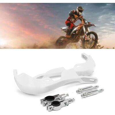 HEAT Verstärkte, Dicke Kunststoff-motorradhandschützer Für Motocross, Enduro Und Offroad-fahrten, Weißes Handschützer-set HEAT Verstärkte, Dicke Kunststoff-motorradhandschützer Für Motocross, Enduro Und Offroad-fahrten, Weißes Handschützer-set