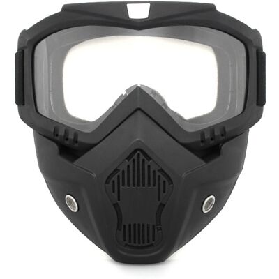 JUTE Schutzbrille Im Retro-harley-stil, Offroad-helm, Taktischer Wind- Und Sandschutz, Motorradbekleidung, Skimaske, Gesichtsmaske Im Vintage-stil + Verstärkte Klare Gläser JUTE Schutzbrille Im Retro-harley-stil, Offroad-helm, Taktischer Wind- Und Sandschutz, Motorradbekleidung, Skimaske, Gesichtsmaske Im Vintage-stil + Verstärkte Klare Gläser