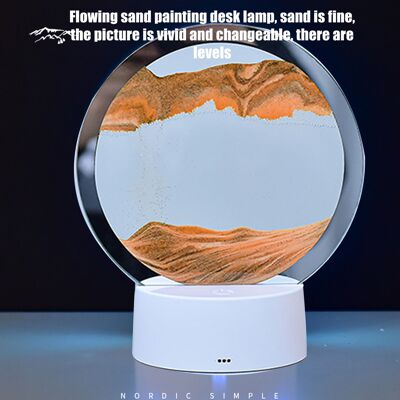 JUTE Trendige Und Kreative Schreibtischlampe In Fließendem Sand, Dynamisches Sanduhrmuster, Ideales Geschenk, 3d-anti-stress-nachtlicht, Schlafzimmertischlampe, Fließender Sand JUTE Trendige Und Kreative Schreibtischlampe In Fließendem Sand, Dynamisches Sanduhrmuster, Ideales Geschenk, 3d-anti-stress-nachtlicht, Schlafzimmertischlampe, Fließender Sand