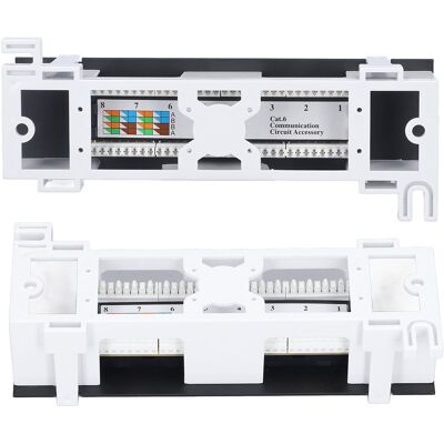 JUTE 8-port-wandpatchpanel, Gerades Patchpanel, 568a/b-verkabelung, Rj45-netzwerk, Cat.6 JUTE 8-port-wandpatchpanel, Gerades Patchpanel, 568a/b-verkabelung, Rj45-netzwerk, Cat.6
