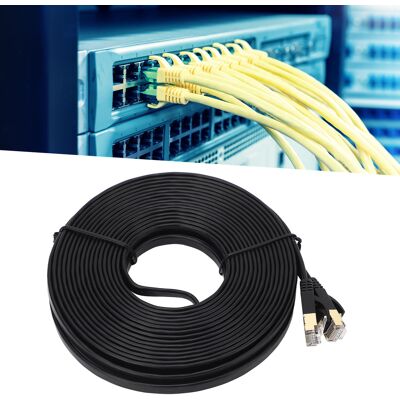 JUTE Cat7 Flaches Netzwerkkabel, Schwarz, 10 Meter, Highspeed 10 Gigabit JUTE Cat7 Flaches Netzwerkkabel, Schwarz, 10 Meter, Highspeed 10 Gigabit