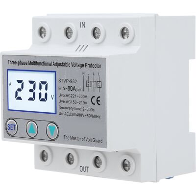HEAT Einstellbarer 3-phasen-lcd-multifunktions-selbstrücksetzer Stvp-932 230 V 400 V Ac (80 A) HEAT Einstellbarer 3-phasen-lcd-multifunktions-selbstrücksetzer Stvp-932 230 V 400 V Ac (80 A)