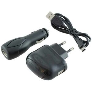 TRADE-SHOP 4in1 zubehör set: Netzteil usb Ladekabel kfz Kabel Datenkabel Adapter für Garmin Approach G3 G5 G6 G-3 G-5 G-6 Astro 220 320 Dakota 10 20 Edge 200