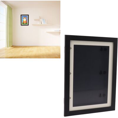JUTE Kidsartframe Faltbarer Magnetischer Bilderrahmen Mit Klappdeckel Für Kinder, Mit Aufbewahrungsmöglichkeit, Schwarz. JUTE Kidsartframe Faltbarer Magnetischer Bilderrahmen Mit Klappdeckel Für Kinder, Mit Aufbewahrungsmöglichkeit, Schwarz.