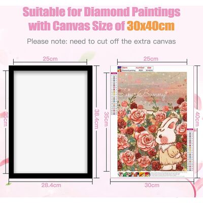 OEM Magnetischer Bilderrahmen Für Diamantmalerei, Innenmaße 25 X 35 Cm, Außenmaße 30 X 40 Cm, Schwarz OEM Magnetischer Bilderrahmen Für Diamantmalerei, Innenmaße 25 X 35 Cm, Außenmaße 30 X 40 Cm, Schwarz