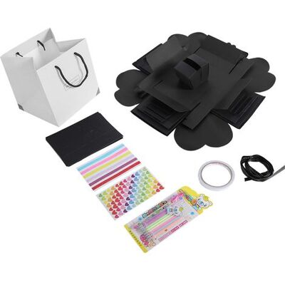OEM Überraschungs-explosionsbox – Personalisierbares Fotoalbum – Ideal Als Geschenk Zum Geburtstag, Zur Hochzeit Oder Verlobung – Schwarz – 1 Stück OEM Überraschungs-explosionsbox – Personalisierbares Fotoalbum – Ideal Als Geschenk Zum Geburtstag, Zur Hochzeit Oder Verlobung – Schwarz – 1 Stück