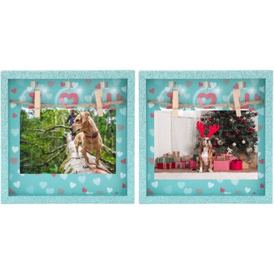 JUTE Set Mit 2 Kreativen Bilderrahmen Mit Holzclips Zur Wanddekoration, Für Wohnaccessoires, Kunstdrucke, Grün Pulverbeschichtete Bilderrahmen JUTE Set Mit 2 Kreativen Bilderrahmen Mit Holzclips Zur Wanddekoration, Für Wohnaccessoires, Kunstdrucke, Grün Pulverbeschichtete Bilderrahmen
