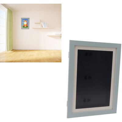 JUTE Faltbarer Bilderrahmen Mit Klappdeckel, Kidsartframe, Magnetischer Bilderrahmen Für Kinder, Aufbewahrung, Blau. JUTE Faltbarer Bilderrahmen Mit Klappdeckel, Kidsartframe, Magnetischer Bilderrahmen Für Kinder, Aufbewahrung, Blau.
