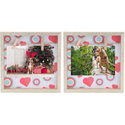 JUTE Set Aus 2 Kreativen Bilderrahmen Mit Holzclips Zur Wanddekoration, Für Wohnaccessoires, Kunstdrucke, Pulverbeschichtete Goldrahmen JUTE Set Aus 2 Kreativen Bilderrahmen Mit Holzclips Zur Wanddekoration, Für Wohnaccessoires, Kunstdrucke, Pulverbeschichtete Goldrahmen