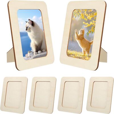 OEM 6 Bilderrahmen (4 X 6 Zoll), Rechteckige Postkartenrahmen Aus Holz, Bemalbarer Rahmen Für Bastelprojekte OEM 6 Bilderrahmen (4 X 6 Zoll), Rechteckige Postkartenrahmen Aus Holz, Bemalbarer Rahmen Für Bastelprojekte