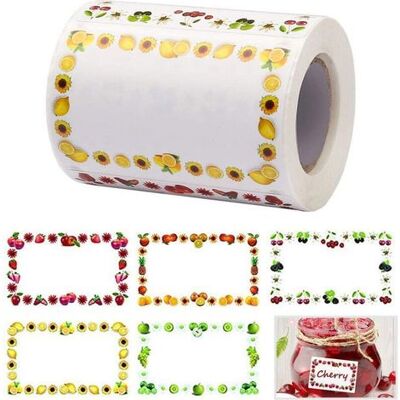 TORMATOR Etiketten, 250 Aufkleber/rolle, Fruchtmuster, Farbige Ränder, Kennzeichnungsaufkleber, Selbstklebend, Geeignet Für Marmeladengläser Und Mehr TORMATOR Etiketten, 250 Aufkleber/rolle, Fruchtmuster, Farbige Ränder, Kennzeichnungsaufkleber, Selbstklebend, Geeignet Für Marmeladengläser Und Mehr