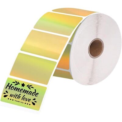 OEM Thermopapier Für Etiketten – 57 X 32 Mm – 500 Quadratische Blatt – Etikettenrolle Für Drucker – Gold OEM Thermopapier Für Etiketten – 57 X 32 Mm – 500 Quadratische Blatt – Etikettenrolle Für Drucker – Gold