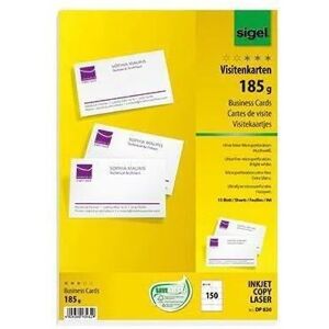 Sigel - Visitenkarte din A4 185g/m² hochweiß 15 Bl./Pack. 150 St./Pack.