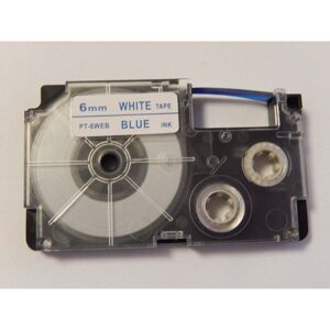 VHBW Kassette Patronen Schriftband 6mm kompatibel mit Casio KL-P1000, KL-820, KL-7400, KL-200E, KL-8100, KL-8200, KL-C500, CW-L300 Ersatz für XR-6WEB,