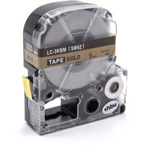 Schriftband-Kassette kompatibel mit Epson OK300, OK200, OK500P, LW-400, LW-300, LW-900P, LW-500, LM-700 Etiketten-Drucker 9mm Schwarz auf Gold - Vhbw