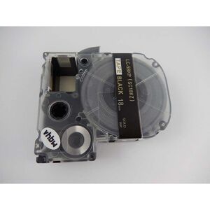 Vhbw - Schriftband-Kassette kompatibel mit Epson LM-700, LW-400, LW-500, LW-900P, OK200, OK300, OK500P, OK720 Etiketten-Drucker 18mm Gold auf Schwarz