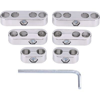 HEAT 7-mm- Und 8-mm-zündkerzenkabel-separatoren, Kabelbaum-organizer Für Chevrolet, Ford Und Mopar, Silberfarben, 6er-pack HEAT 7-mm- Und 8-mm-zündkerzenkabel-separatoren, Kabelbaum-organizer Für Chevrolet, Ford Und Mopar, Silberfarben, 6er-pack