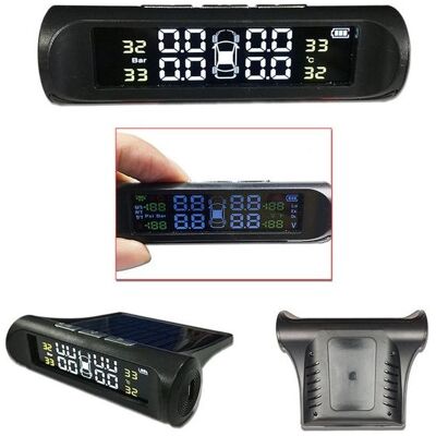 OEM Solarbetriebenes Reifendruckkontrollsystem (tpms) 22–87 Psi, Windschutzscheibenmontage Mit 4 Externen Sensoren, Drahtloses Echtzeit-reifenwarnsystem OEM Solarbetriebenes Reifendruckkontrollsystem (tpms) 22–87 Psi, Windschutzscheibenmontage Mit 4 Externen Sensoren, Drahtloses Echtzeit-reifenwarnsystem