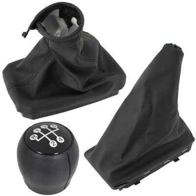 OEM Opel Corsa C 2000 – Schwarzes 5-gang-schaltknauf + Schaltsack + Handbremshebel + Schwarzes Gehäuse, 3-teiliges Set OEM Opel Corsa C 2000 – Schwarzes 5-gang-schaltknauf + Schaltsack + Handbremshebel + Schwarzes Gehäuse, 3-teiliges Set