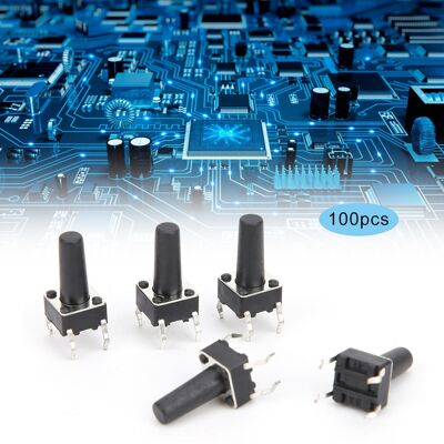 HEAT 100 Stück Momenttaster, Kompaktes Gehäuse Aus Technischem Kunststoff, Dip-gehäuse, 12 V Dc, 6 X 6 X 12 Mm HEAT 100 Stück Momenttaster, Kompaktes Gehäuse Aus Technischem Kunststoff, Dip-gehäuse, 12 V Dc, 6 X 6 X 12 Mm