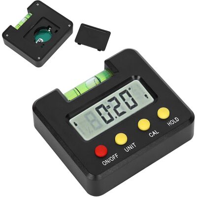 HEAT Digitaler Neigungsmesser, Wasserwaage, Winkelmesser, Elektronisch, Magnetisch, Schwarzes Gehäuse, Wasserblase HEAT Digitaler Neigungsmesser, Wasserwaage, Winkelmesser, Elektronisch, Magnetisch, Schwarzes Gehäuse, Wasserblase