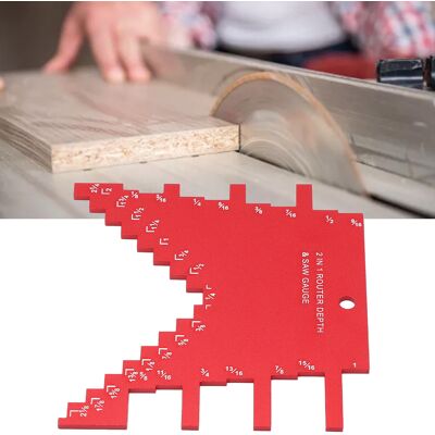 JUTE Graviermaschine, Kreissäge, Messgerät, 2-in-1-messgerät Für Die Holzbearbeitung, Rot JUTE Graviermaschine, Kreissäge, Messgerät, 2-in-1-messgerät Für Die Holzbearbeitung, Rot