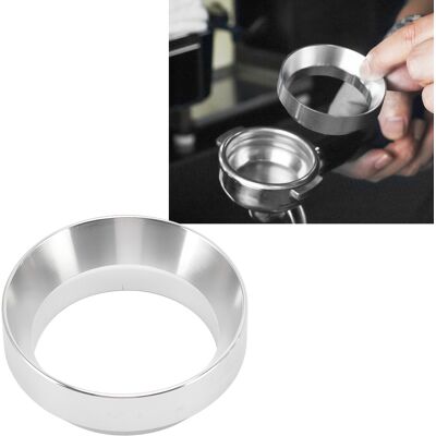 JUTE 51 Mm Staubfreier Dosiertrichter Aus Aluminiumlegierung Mit Universellen Und Magnetischen Dosierringen, Für Den Einsatz Zu Hause Und In Cafés (silber). JUTE 51 Mm Staubfreier Dosiertrichter Aus Aluminiumlegierung Mit Universellen Und Magnetischen Dosierringen, Für Den Einsatz Zu Hause Und In Cafés (silber).