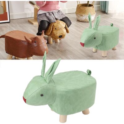 JUTE Niedlicher Und Trendiger Niedriger Hocker, Perfekt Für Faule Kinder, Für Den Gebrauch Zu Hause, Mit Einem Hübschen Hasenmuster, Einer Schuhbank In Form Eines Cartoon-tieres Und In Grüner Farbe. JUTE Niedlicher Und Trendiger Niedriger Hocker, Perfekt Für Faule Kinder, Für Den Gebrauch Zu Hause, Mit Einem Hübschen Hasenmuster, Einer Schuhbank In Form Eines Cartoon-tieres Und In Grüner Farbe.