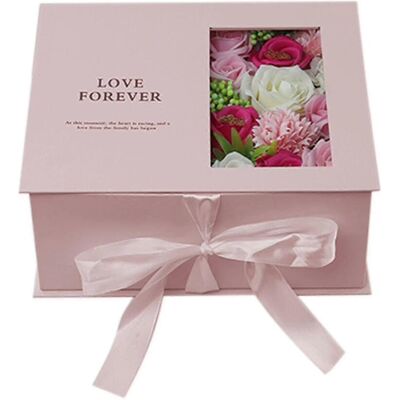 OLOEY Handgefertigte Geschenkbox Mit Künstlichen, Getrockneten Seifenblumen Und Perlenkette Für Muttertag, Jahrestag, Valentinstag Und Geburtstag OLOEY Handgefertigte Geschenkbox Mit Künstlichen, Getrockneten Seifenblumen Und Perlenkette Für Muttertag, Jahrestag, Valentinstag Und Geburtstag
