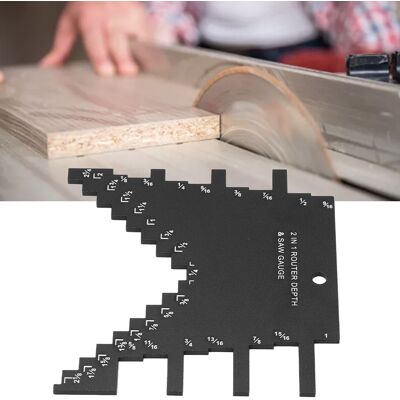 JUTE Graviermaschine, Kreissäge, Messgerät, 2-in-1-messgerät Für Die Holzbearbeitung, Schwarz JUTE Graviermaschine, Kreissäge, Messgerät, 2-in-1-messgerät Für Die Holzbearbeitung, Schwarz