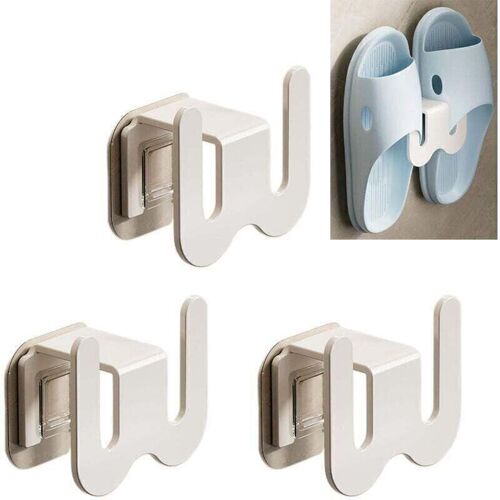 Linghhang - 3er-Pack weiße Hausschuhhalter, 3 x 2 Zoll Aluminium ohne Lochung, Hausschuhhalter, sorgen für Ordnung in Ihrem Zimmer, verwendet für