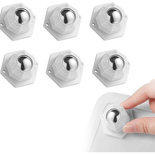 BLUEDEER 6 Stück Kugelrollen Schwerlast, Möbelrollen Flach Set, Kugelrollen für Möbel Sselbstklebendes, Universal 360 Moving Wheels, für Transport von Möbeln,