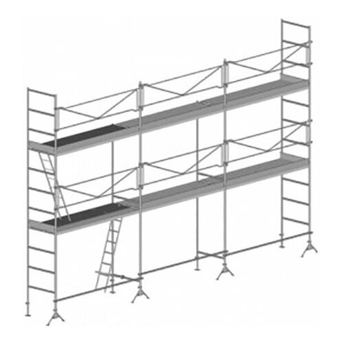 MATISÈRE Gerüst für Maurerarbeiten 60m²: Gerüststruktur + Bühnen, Arbeitsfläche 10mx6m,Gerüstabmessungen: 9mx5m, höchste Bühne 4m, Max Arbeitshöhe 6m