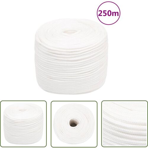 The Living Store - Bootsseil Weiß 10 mm 250 m Polypropylen - Bootsseil - Polyesterseil - Schiffsseil - Liegeplatzseil - Tauwerk