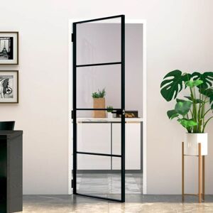 Innentür Schwarz 83x201,5 Cm Hartglas & Aluminium Schlank - Vidaxl Innentür Schwarz 83x201,5 Cm Hartglas & Aluminium Schlank - Vidaxl
