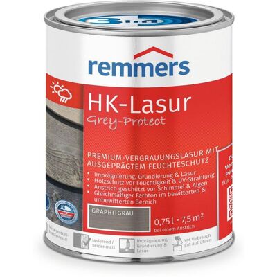 Hk-lasur 3in1 Grey-protect Graphitgrau, 0,75 Liter, Holzlasur Für Vergrauung Außen, 3 Holzschutz Produkte In Einem, Feuchtigkeit- Und Uv-schutz - Remmers Hk-lasur 3in1 Grey-protect Graphitgrau, 0,75 Liter, Holzlasur Für Vergrauung Außen, 3 Holzschutz Produkte In Einem, Feuchtigkeit- Und Uv-schutz - Remmers