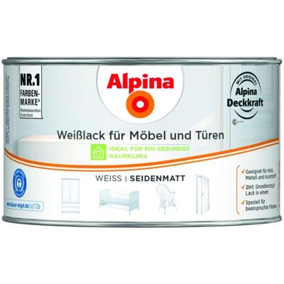 Alpina Weißlack für Möbel und Türen - Hochwertiger Schutz, Kratzfest, 2in1 - Innen & Außen Alpina Weißlack für Möbel und Türen - Hochwertiger Schutz, Kratzfest, 2in1 - Innen & Außen