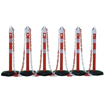 HP Autozubehör Sperrpfostenset - Rot/Weiß - 6 Pfosten & 5 Ketten HP Autozubehör Sperrpfostenset - Rot/Weiß - 6 Pfosten & 5 Ketten