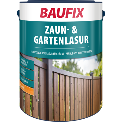 Baufix Zaun & Gartenlasur Douglasie Seidenglänzend, 5 Liter, Holzlasur Baufix Zaun & Gartenlasur Douglasie Seidenglänzend, 5 Liter, Holzlasur