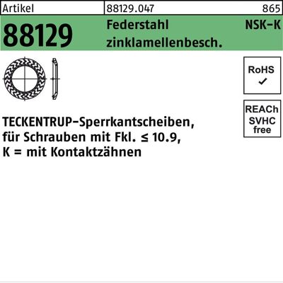 Teckentrup - NSK-K 8 - Federstahl - Sperrkantscheibe Teckentrup - NSK-K 8 - Federstahl - Sperrkantscheibe