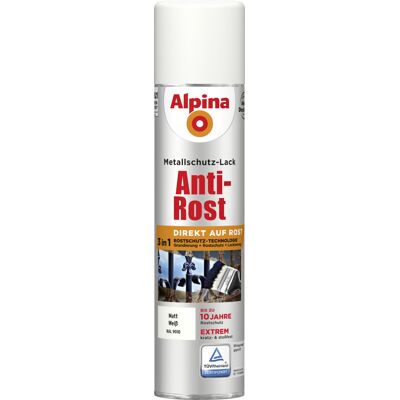 Sprühmetallschutz-lack Anti Rost 400 Ml Weiß Matt Sprühlack Schutzlack - Alpina Sprühmetallschutz-lack Anti Rost 400 Ml Weiß Matt Sprühlack Schutzlack - Alpina