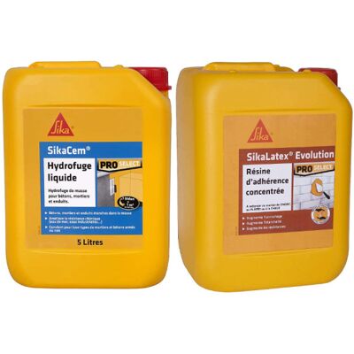 SikaSikaCem 5L SikaLatex EVOLUTION 5L Wasserdichtes Mauerwerksset SikaSikaCem 5L SikaLatex EVOLUTION 5L Wasserdichtes Mauerwerksset