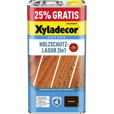 Xyladecor - Holzschutzlasur 2in1 4+1l Gratis Palisander Aktionsgebinde 25% Gratis Holzschutzlasur Xyladecor - Holzschutzlasur 2in1 4+1l Gratis Palisander Aktionsgebinde 25% Gratis Holzschutzlasur