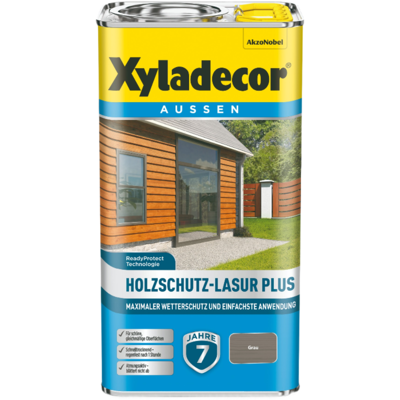 Holzschutz-lasur Plus, Grau, 4 L - Xyladecor Holzschutz-lasur Plus, Grau, 4 L - Xyladecor