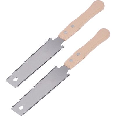 HEAT 2 Stück Doppelseitige Handsägen Mit Holzgriff Für Bündige Schnitte, Geeignet Für Hartholz Und Weichholz, Heimwerkerbedarf HEAT 2 Stück Doppelseitige Handsägen Mit Holzgriff Für Bündige Schnitte, Geeignet Für Hartholz Und Weichholz, Heimwerkerbedarf