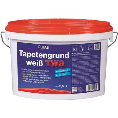 Pufas Tapetengrund Weiß Tw8 2,5 Liter 012911000 Pufas Tapetengrund Weiß Tw8 2,5 Liter 012911000