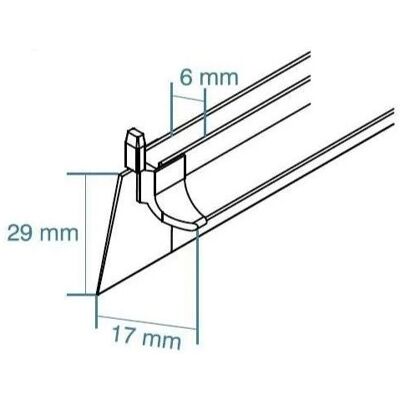 KINEDO - 1155 - Glas 6 mm - Doppellippe - Türdichtung KINEDO - 1155 - Glas 6 mm - Doppellippe - Türdichtung